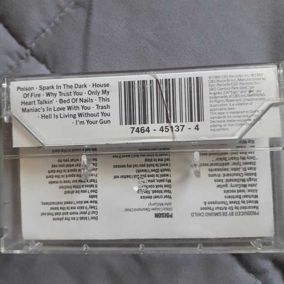 Alice Cooper Trash Cassette Tape 1989 Tested Metal Horror Rock - Picture 3 of 7